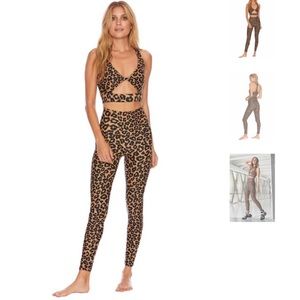 Beach riot piper leopard leggings sports bra set